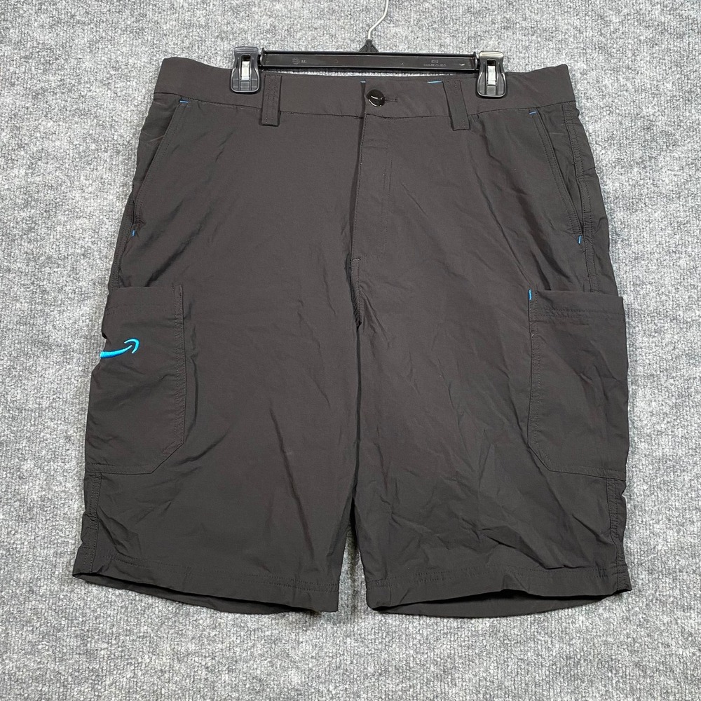 Amazon Employee Uniform Cargo Shorts Mens Large Luly Yang Gray Black 34-37 Waist